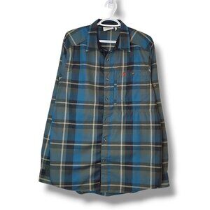 Fjallraven Fjallglim Button Up Flannel Shirt Green Size L